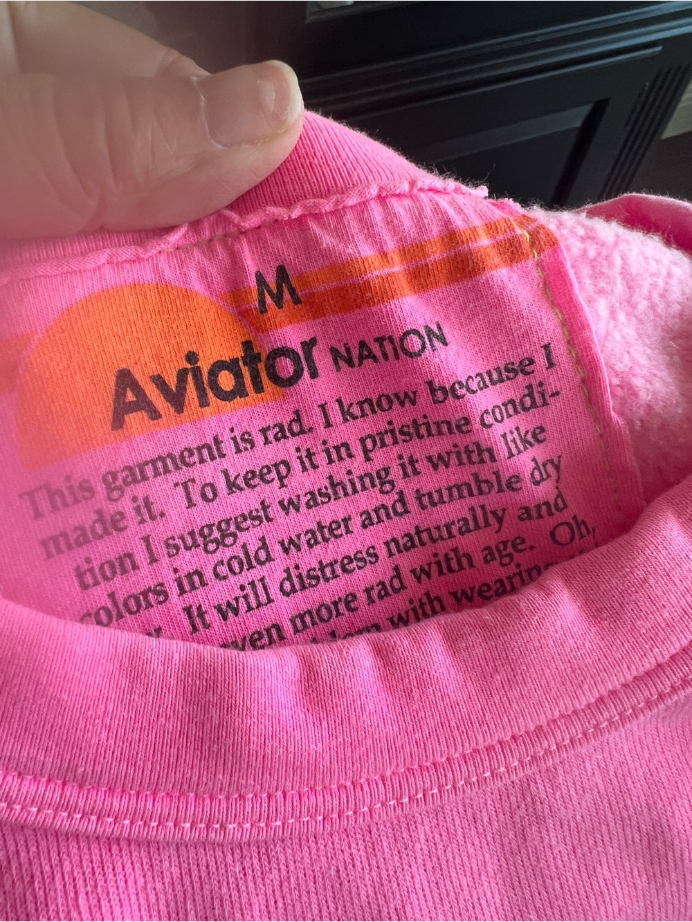 Aviator Nation Pink Lightning Bolt Sweatshirt M - Picture 3 of 5